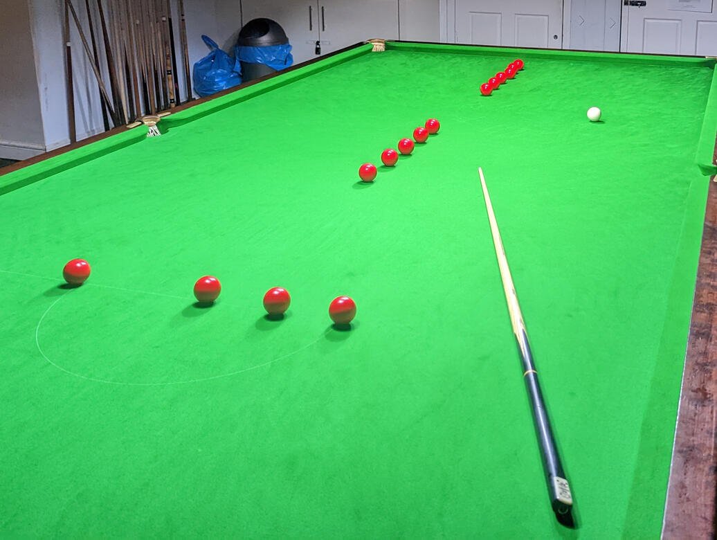 Reds set out on the table for a practice routine