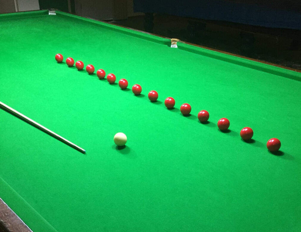 A line of reds across the table for a practice routine